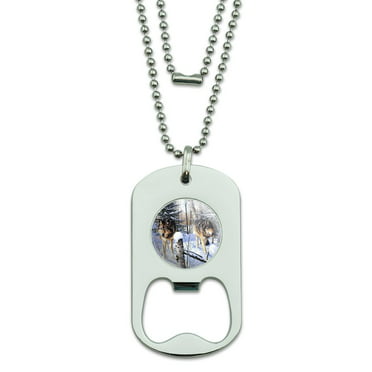Military Necklace Christmas Penguin Custom Zinc Alloy Pendant Necklace Dog Tags 